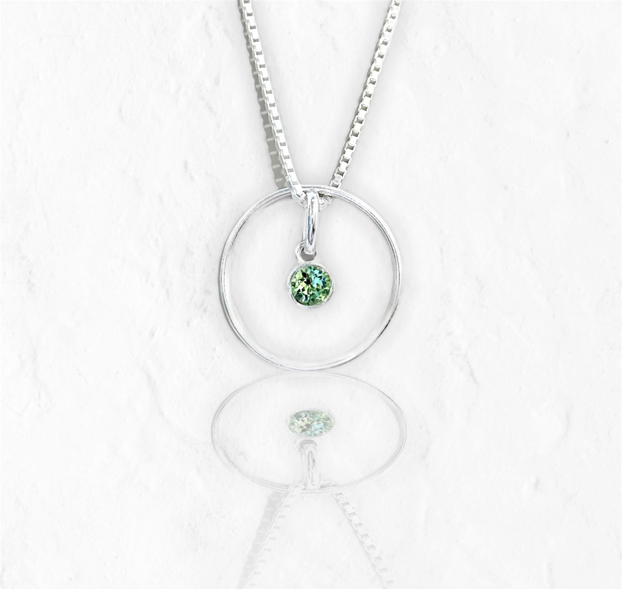 August Peridot Birthstone Necklace