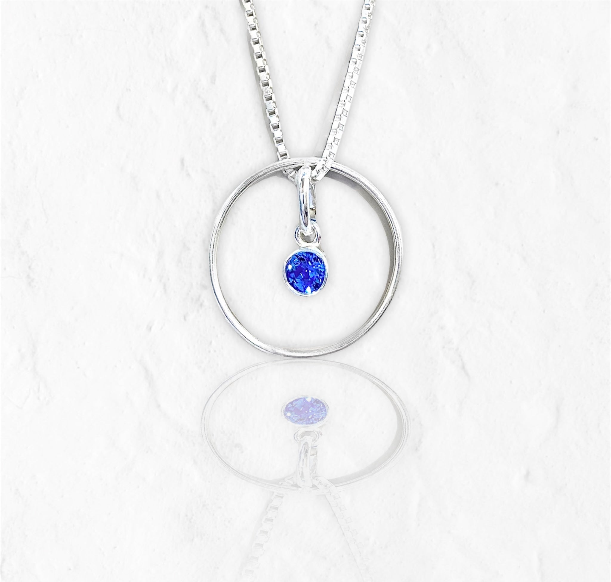 September Sapphire Birthstone Necklace