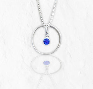 September Sapphire Birthstone Necklace