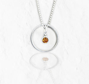 November Topaz Birthstone Necklace