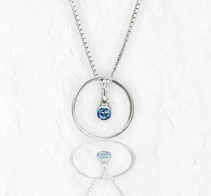 March Aquamarine Birthstone Necklace