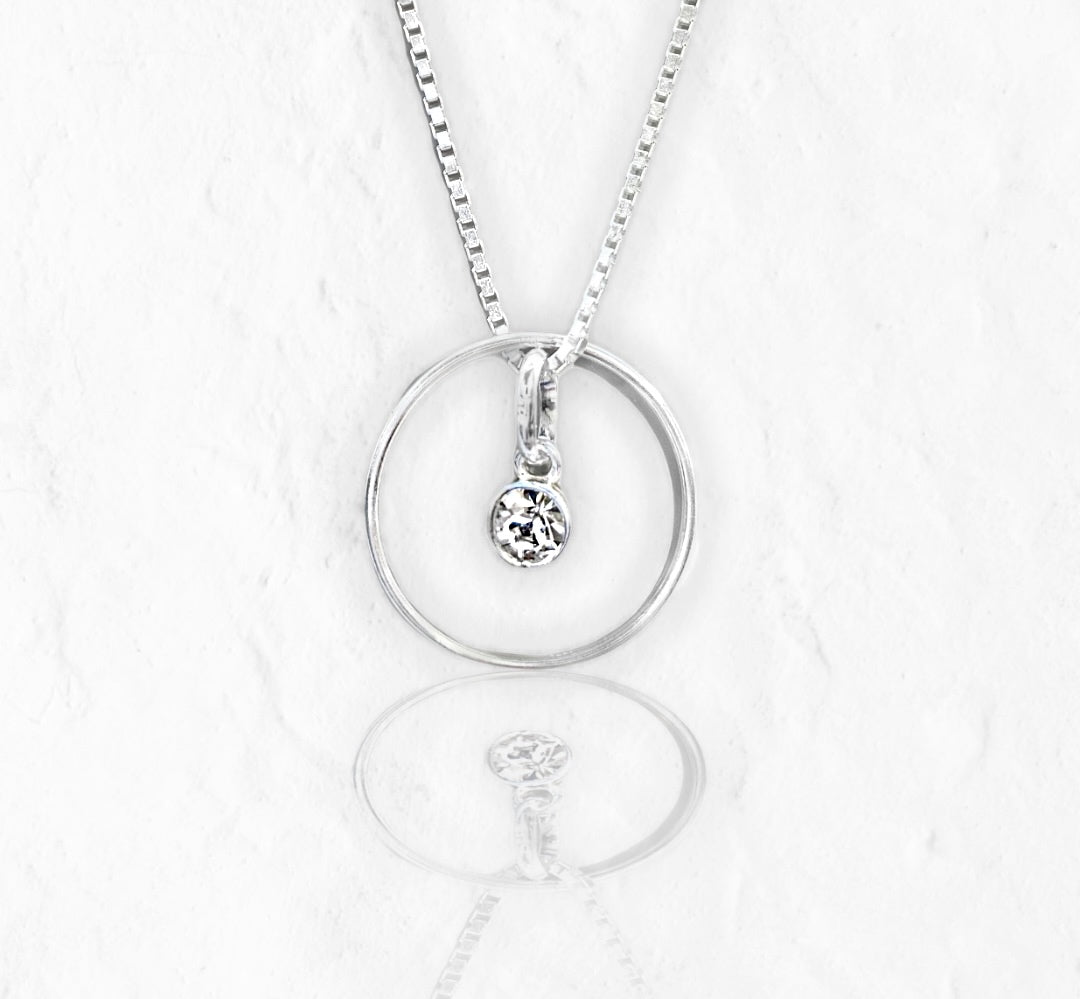 April Diamond Birthstone Necklace