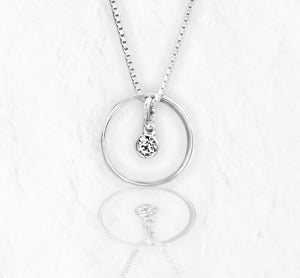 April Diamond Birthstone Necklace