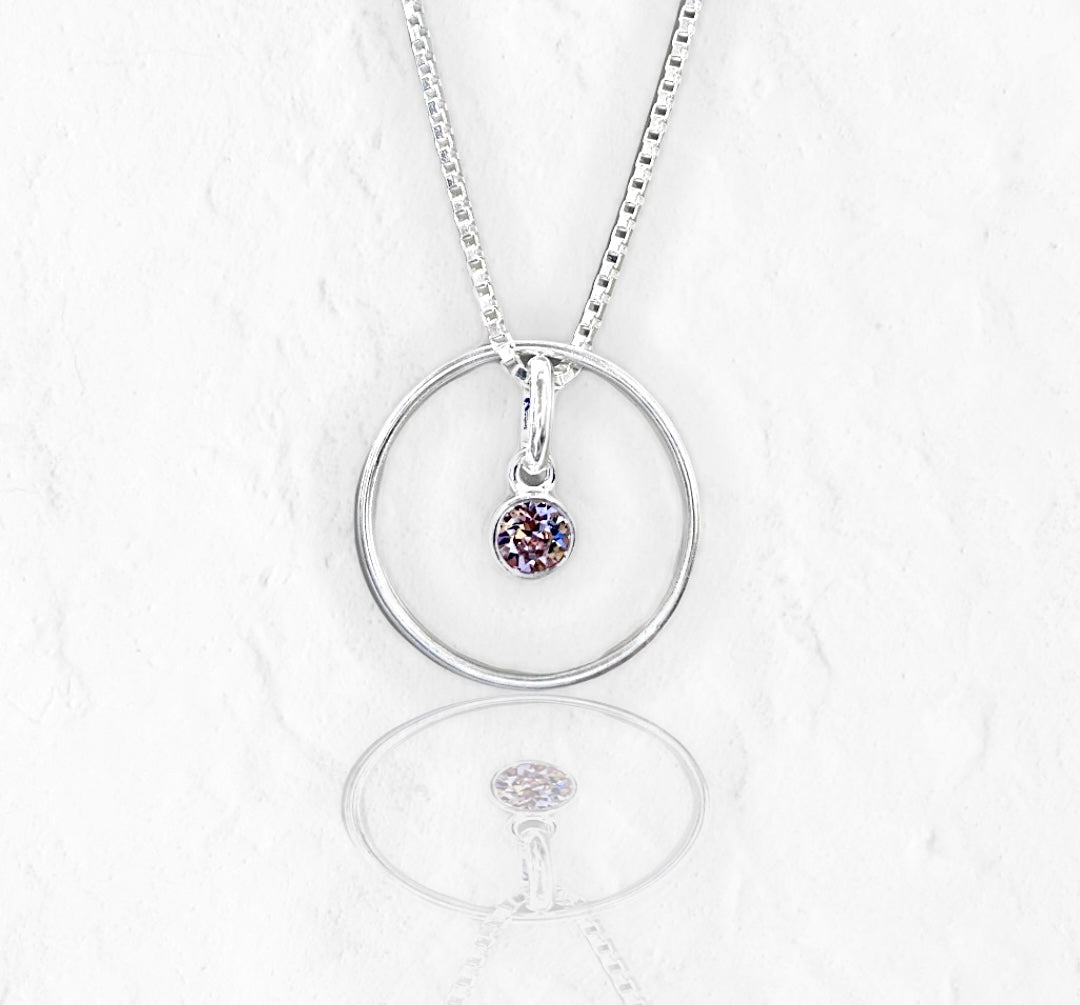 June Alexandrite Birthstone Necklace