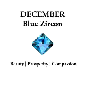 December Blue Zircon Birthstone Necklace