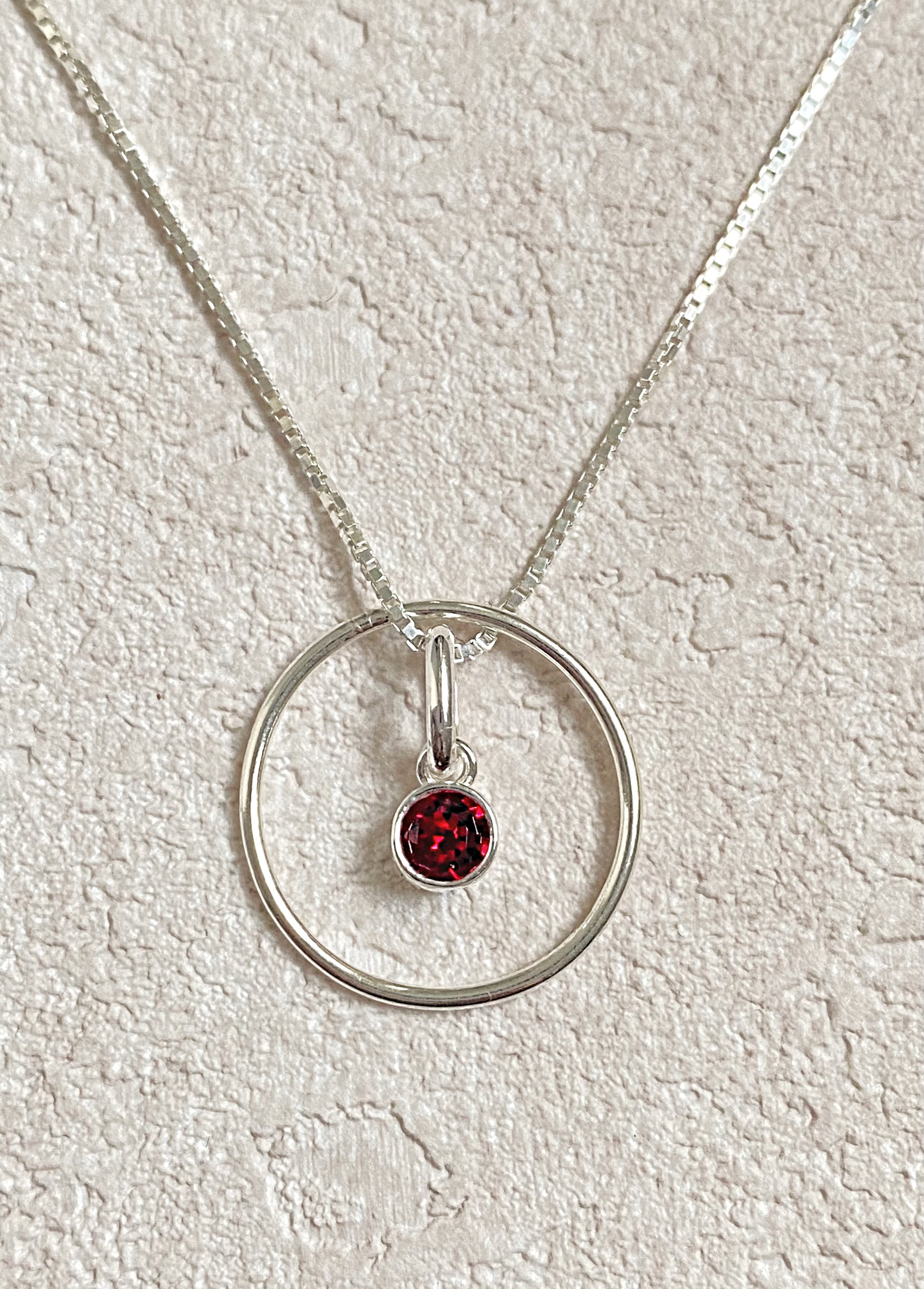 January Garnet Birthstone with Yellow Gold and Diamond Necklace – Meira T  Boutique