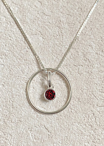 January Garnet Birthstone Necklace